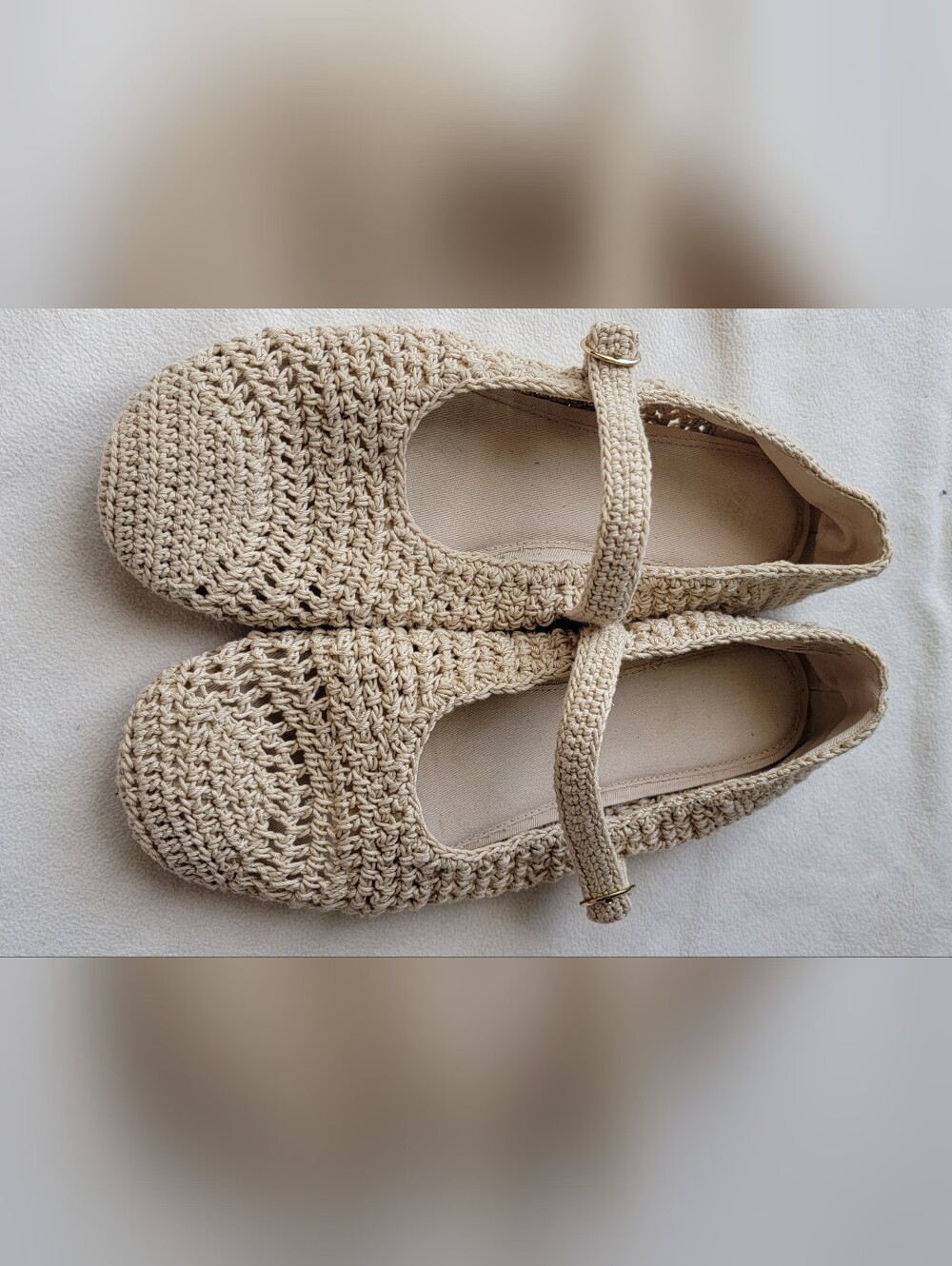 Zara Woven Flats in Beige